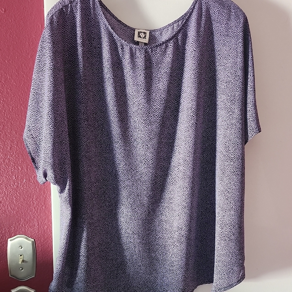 Anne Klein Lavender Short Sleeve Top